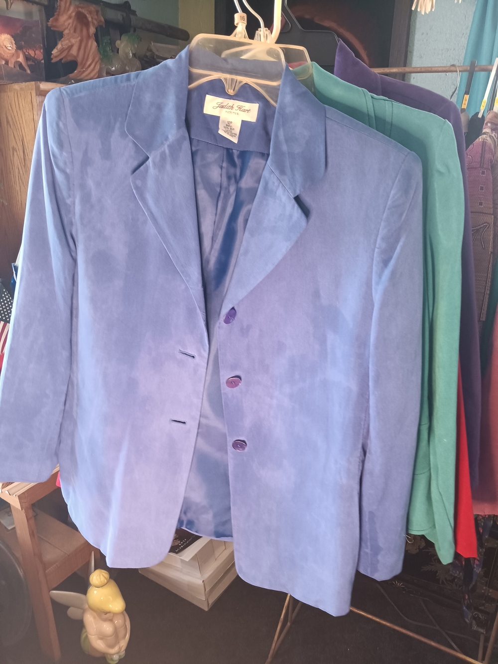 Talbots Faux-Suede Blazer in Periwinkle Blue